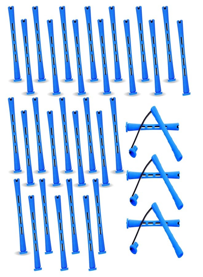 Wanmu 30 Pcs Perm Rods For Short Hair Plastic Cold Wave Rods Hair Curling Rollers Curling Roller Perm Rod Small Hair-Rollers for DIY Styling (Blue, 0.47 Inches) - Image 1